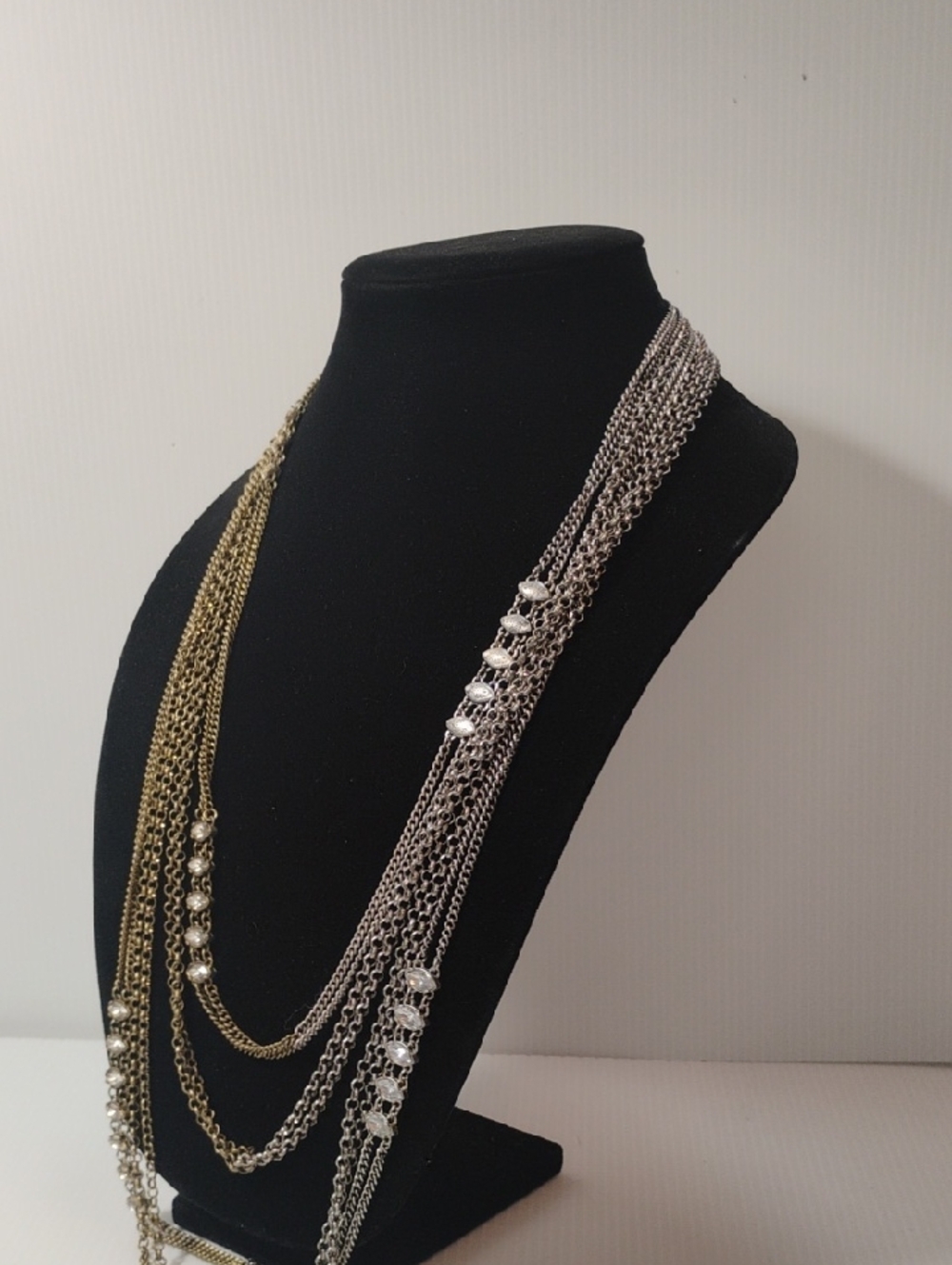 BCBGenration Twisted Gold And Silver Statement Necklace